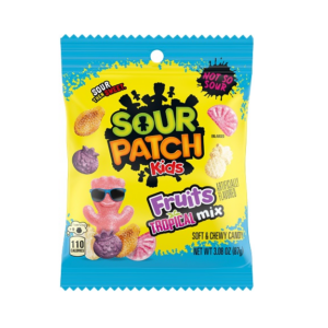 Sour Patch Kids Fruits Tropical Mix 3.8oz/12ct